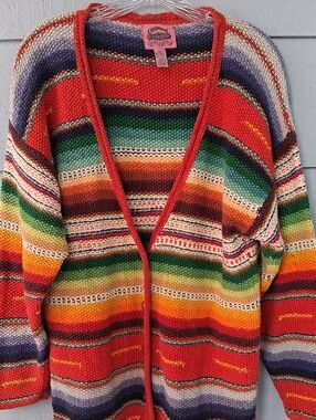 Vintage Colorful Striped Cardigan Sweater